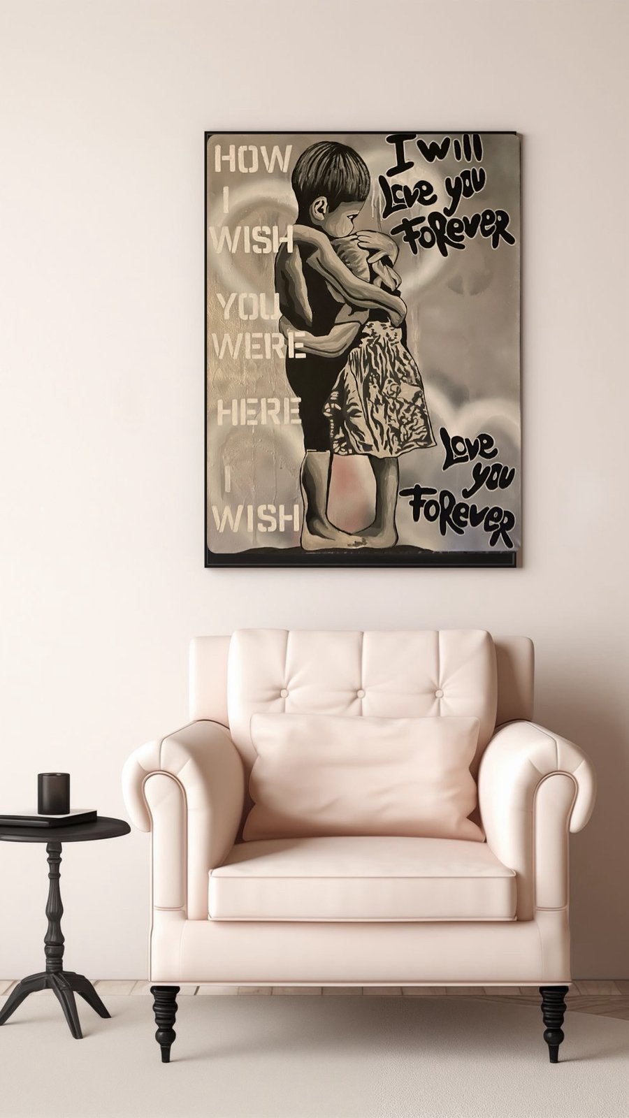Décoration murale Je t'aime pour toujours, Antiquités & Art, Enlèvement ou Envoi, Sur cadre en bois