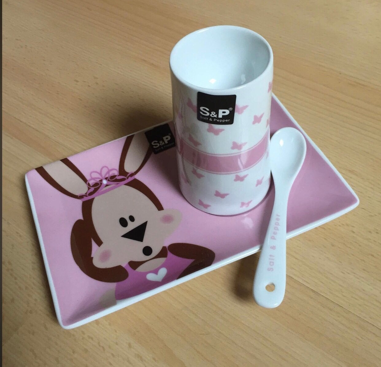 3 delig roze kinderservies, nieuw in doos, Huis en Inrichting, Ophalen, Nieuw