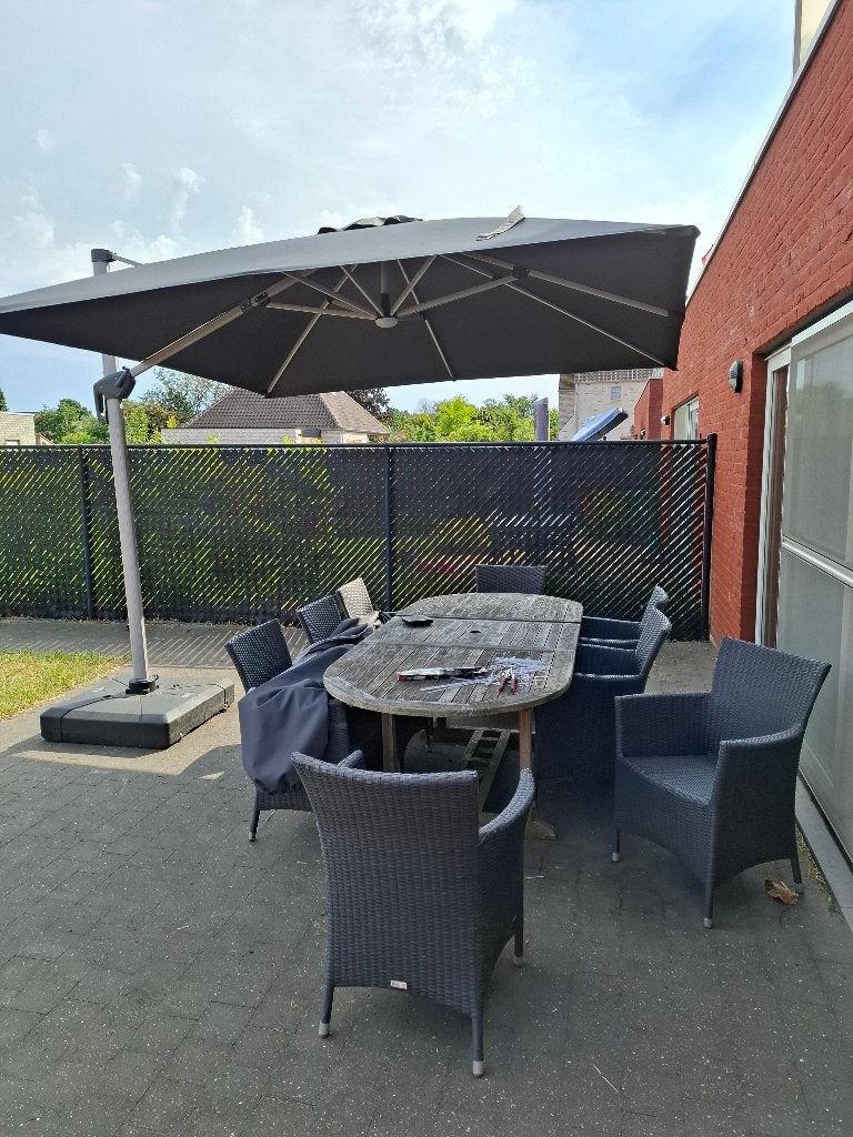 grote zonnenscherm, Tuin en Terras, Zonneschermen, Ophalen, Zo goed als nieuw, 250 cm tot 450 cm, Knikarmscherm