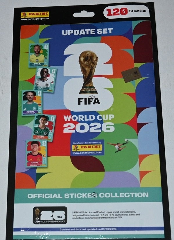OFFICIAL PANINI UPDATE SET ! WORLD CUP 2026 / 120 STICKERS, Envoi, Neuf, Affiche, Image ou Autocollant