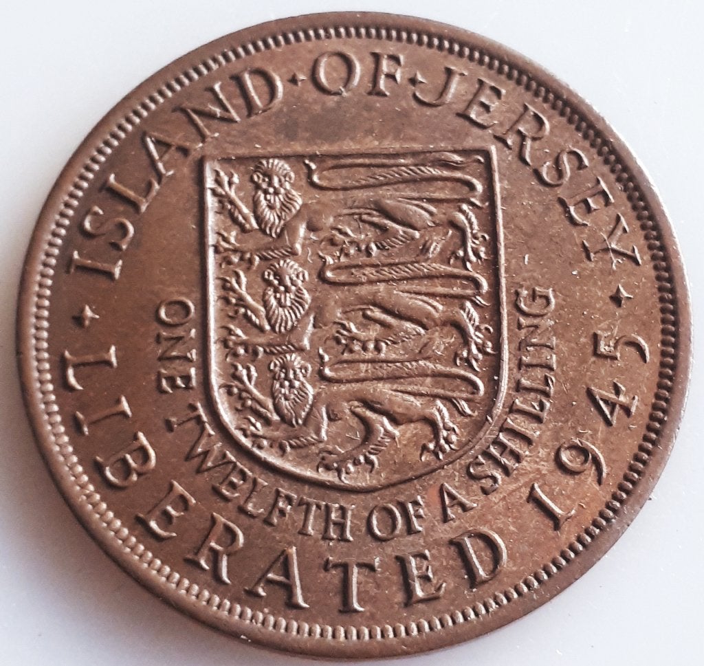 JERSEY / 1/12 SHILLING 1945 KM 19 UNC, Ophalen of Verzenden, Overige landen, Losse munt