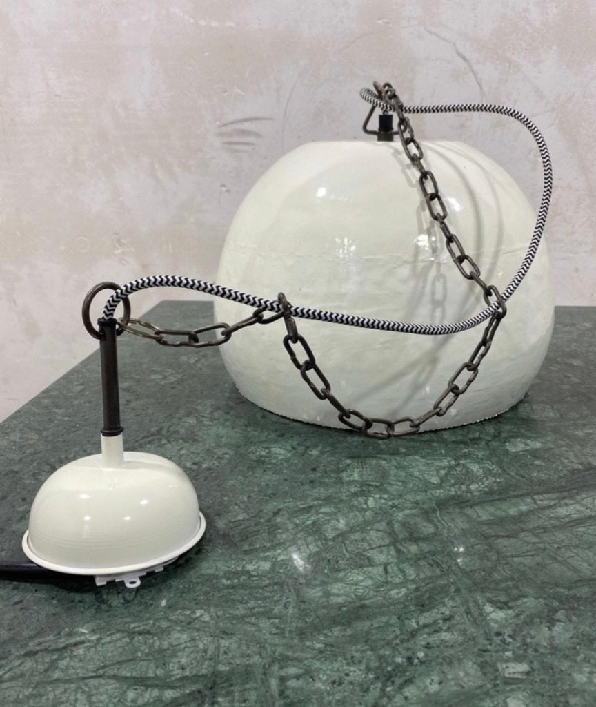 NIEUWE DESIGN HANGLAMP van Pole to Pole Faberge wit KORTING, Nieuw, Ophalen of Verzenden, Wit, Metaal