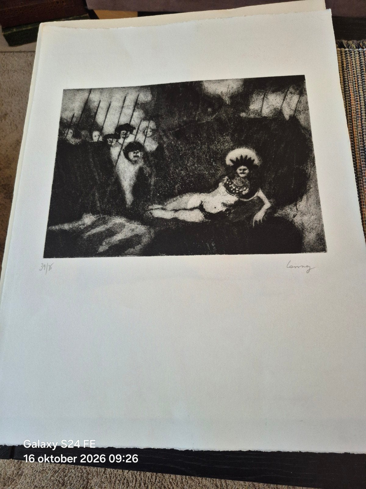 Rene lannoy gravure, Antiek en Kunst, Ophalen of Verzenden, Genummerd