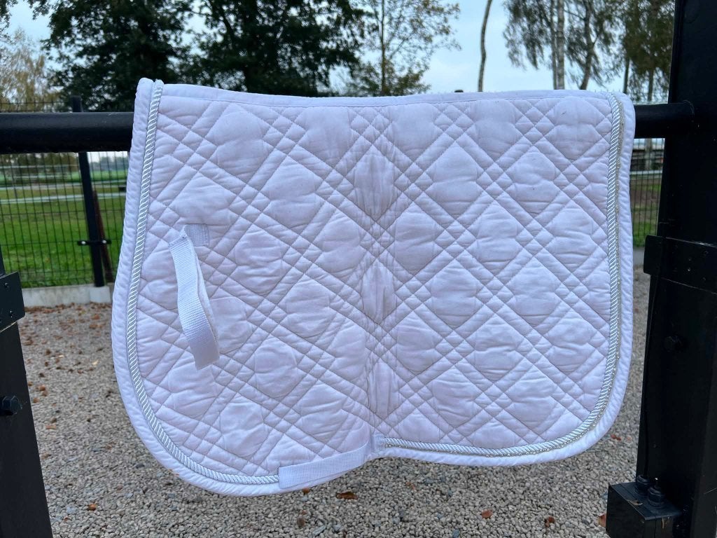 Witte spring zadeldoek / onderlegger, maat Full, Dieren en Toebehoren, Full (L), Katoen, Overige merken, Ophalen of Verzenden