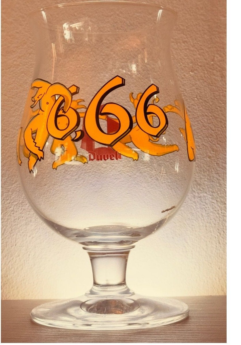 Gezocht Duvel 666 glas 25cl, Enlèvement ou Envoi, Comme neuf, Duvel
