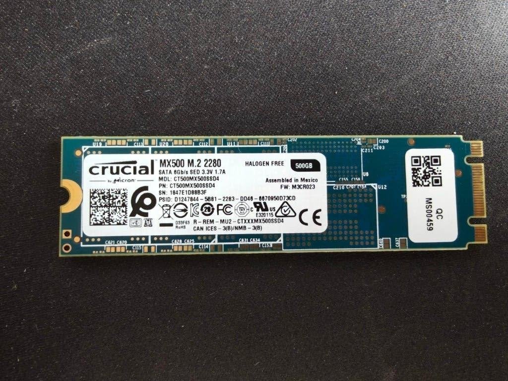 Crucial MX500 500GB M.2 SATA SSD – 89%, Intern, Gebruikt, Verzenden, CRUCIAL