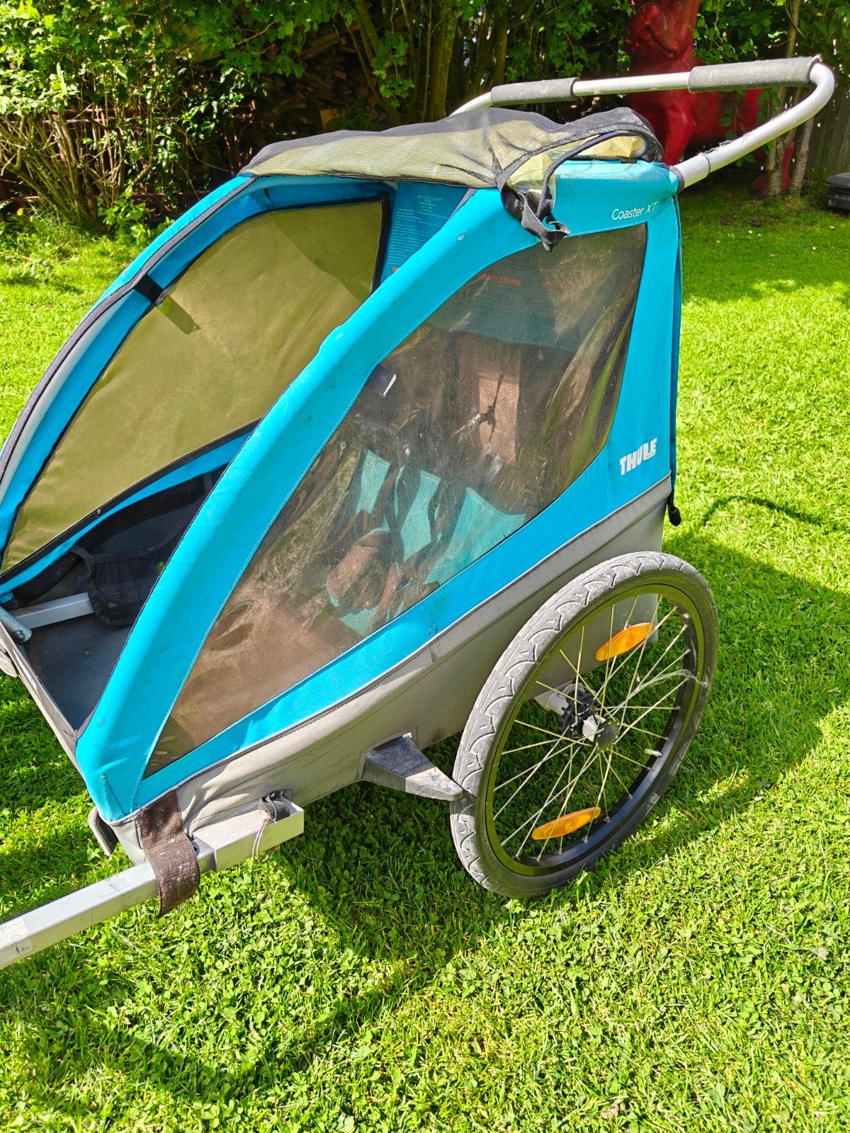 Fietskar Thule twee kindjes, Ophalen