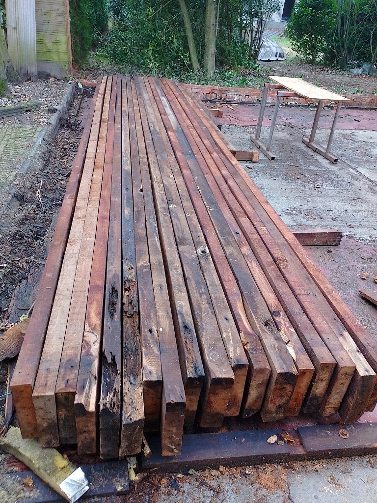 Balken, Tuin en Terras, Ophalen, Gebruikt, 250 cm of meer, Balken