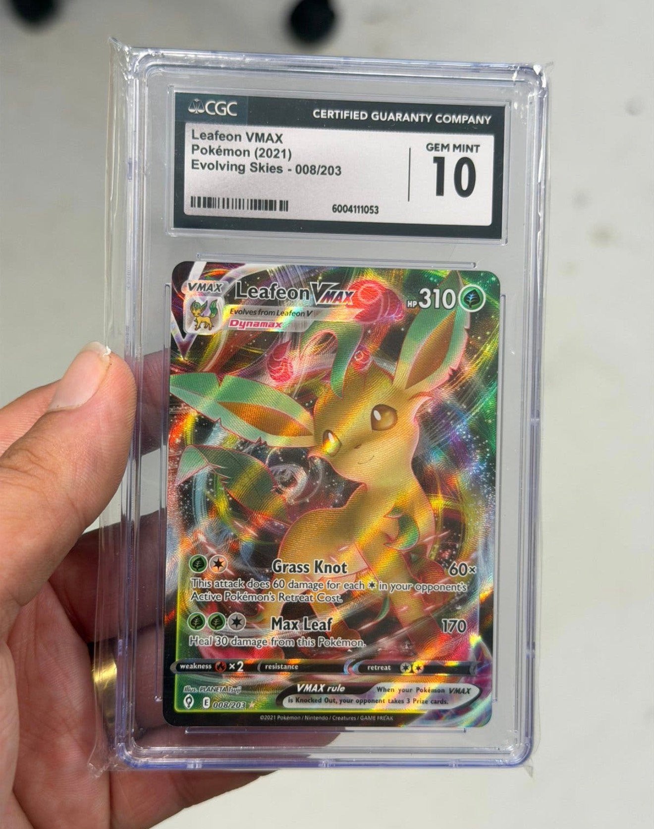 Pokémon Leafeon VMAX 008 Ciels évolutifs CGC 10 2021 #008, Enlèvement ou Envoi, Neuf, Cartes en vrac, Foil