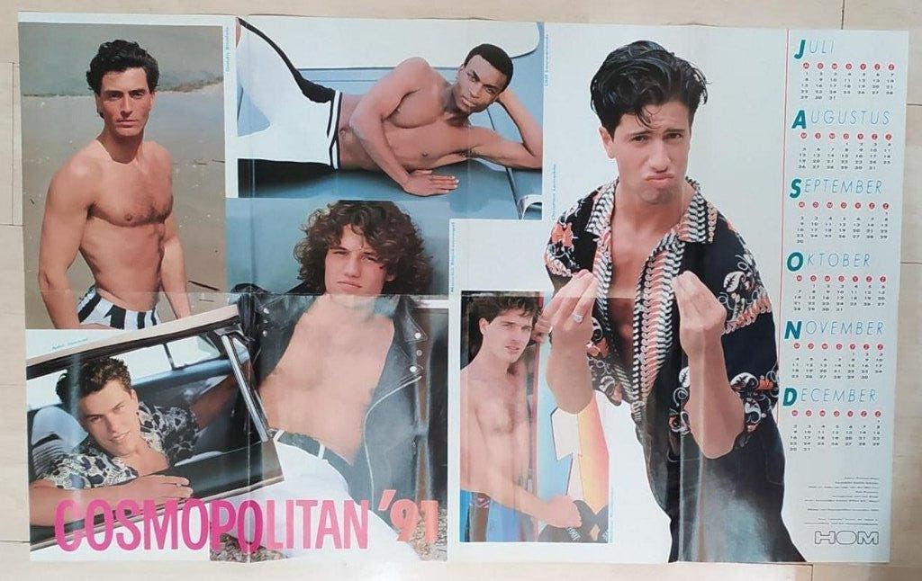 poster Cosmopolitan Men 1991 / Hom, Verzamelen, Posters, Ophalen of Verzenden