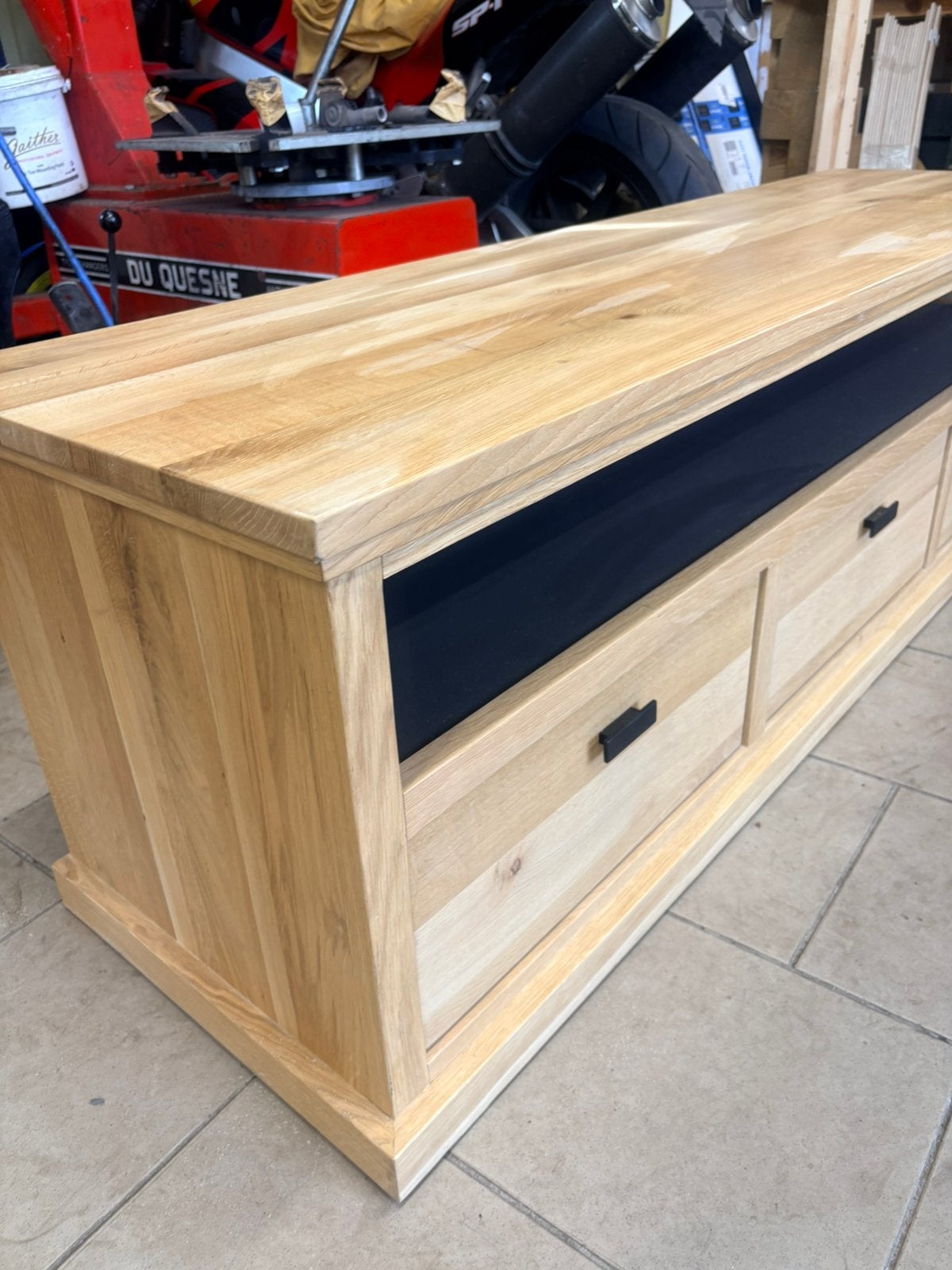 Tv meubel grimaldi, Ophalen, Gebruikt, 150 tot 200 cm, Eikenhout