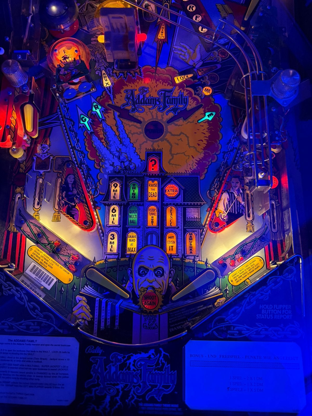 Addams Family Bally Flipperkast, Ophalen, Gebruikt, Bally, Dot-matrix