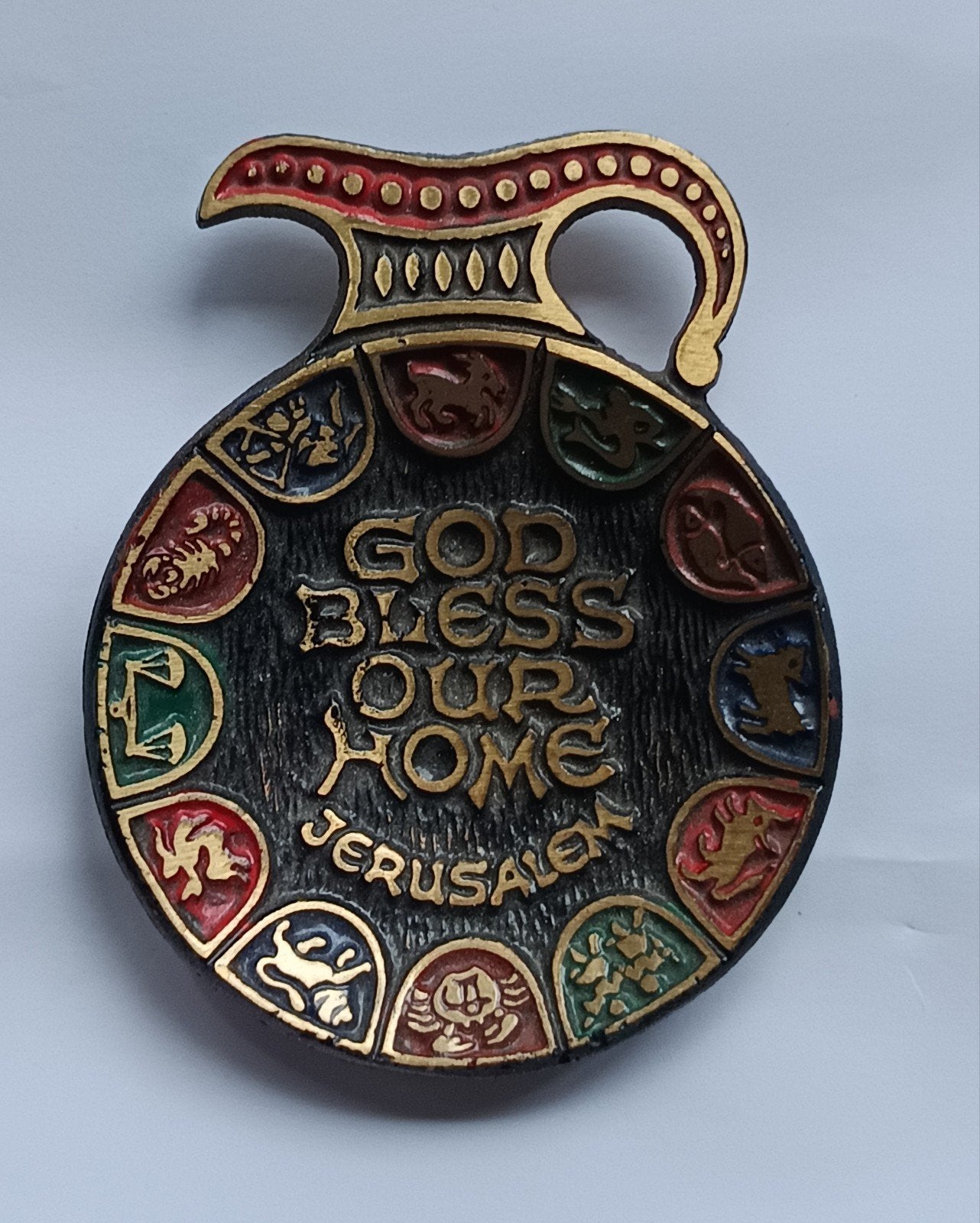 magnifique porte-bonheur de Jérusalem en cuivre, Antiquités & Art, Enlèvement ou Envoi, Cuivre