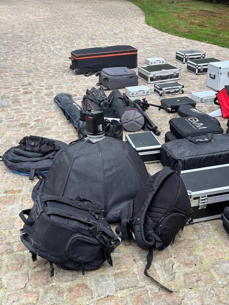 Complete mobiele fotostudio set – professioneel materiaal, TV, Hi-fi & Vidéo, Enlèvement, Comme neuf