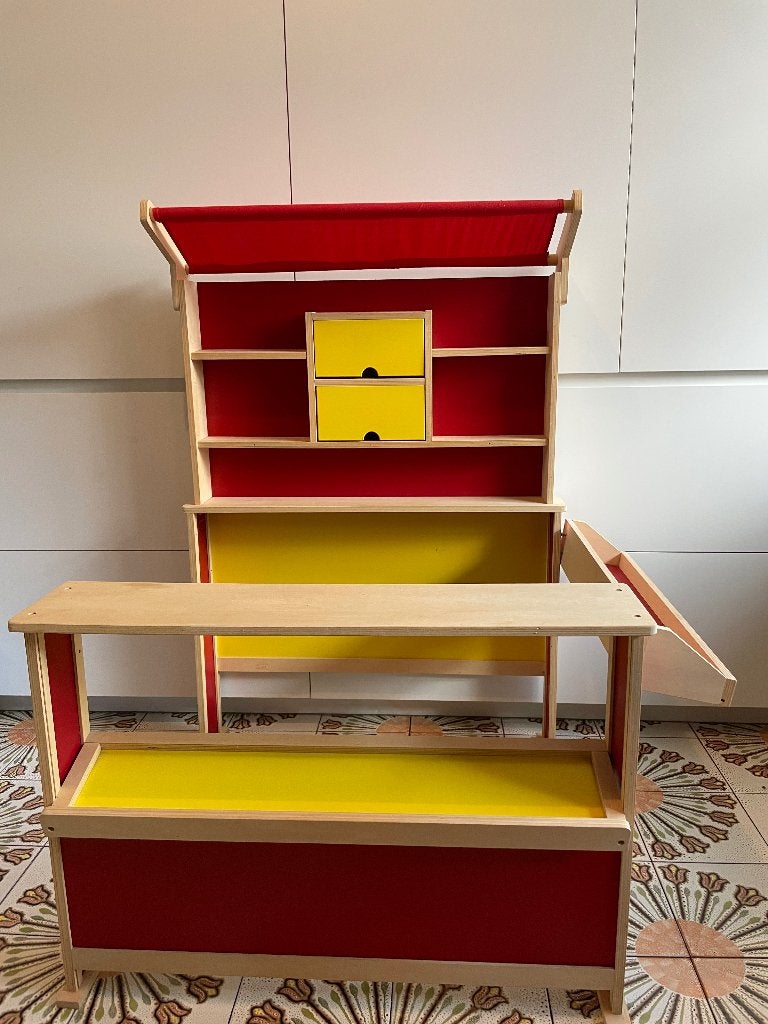 Houten speelwinkeltje met accessoires, Ophalen, Gebruikt, Overige typen