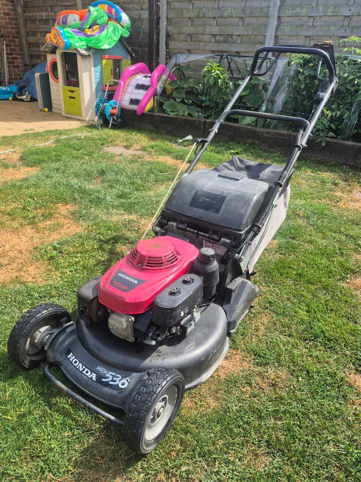 Honda hrh536 met wals klaar voor het werk, Enlèvement, Sac de ramassage