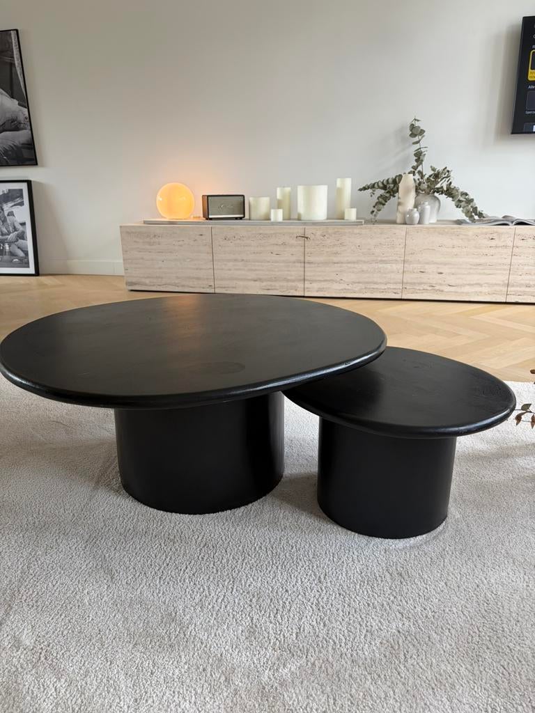 Zwarte salontafelset, Moins de 50 cm, Enlèvement, Utilisé, 50 à 100 cm
