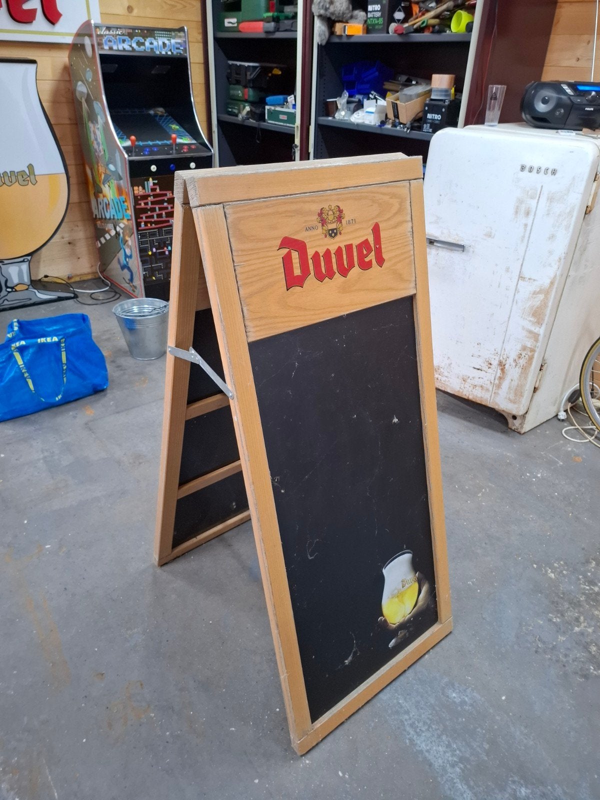 stoepbord duvel, Verzamelen, Ophalen, Reclamebord, Plaat of Schild, Duvel