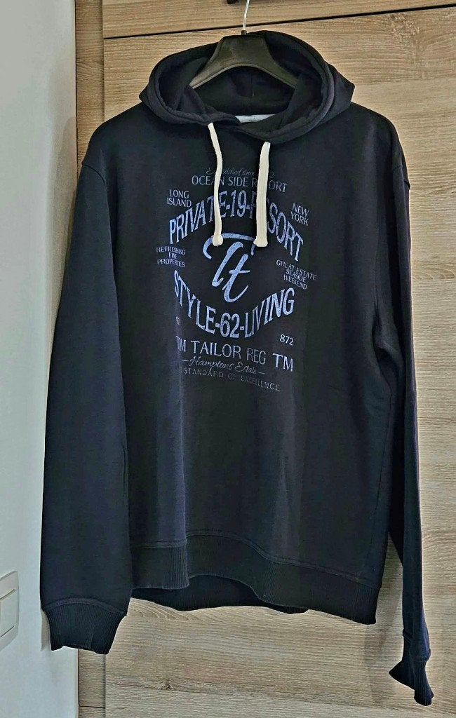 Sweat à capuche TOM TAILOR taille L homme pull, Enlèvement ou Envoi, Tom tailor, Bleu, Taille 52/54 (L)