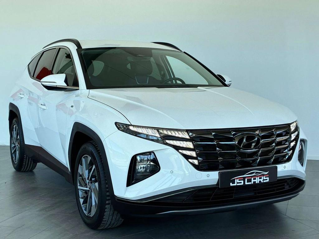 Hyundai Tucson 1.6 CRDi MHEV DCT-1ERPRO-GPS-CARPLAY-CUIR-CAM, Gebruikt, 136 pk, Wit, Leder