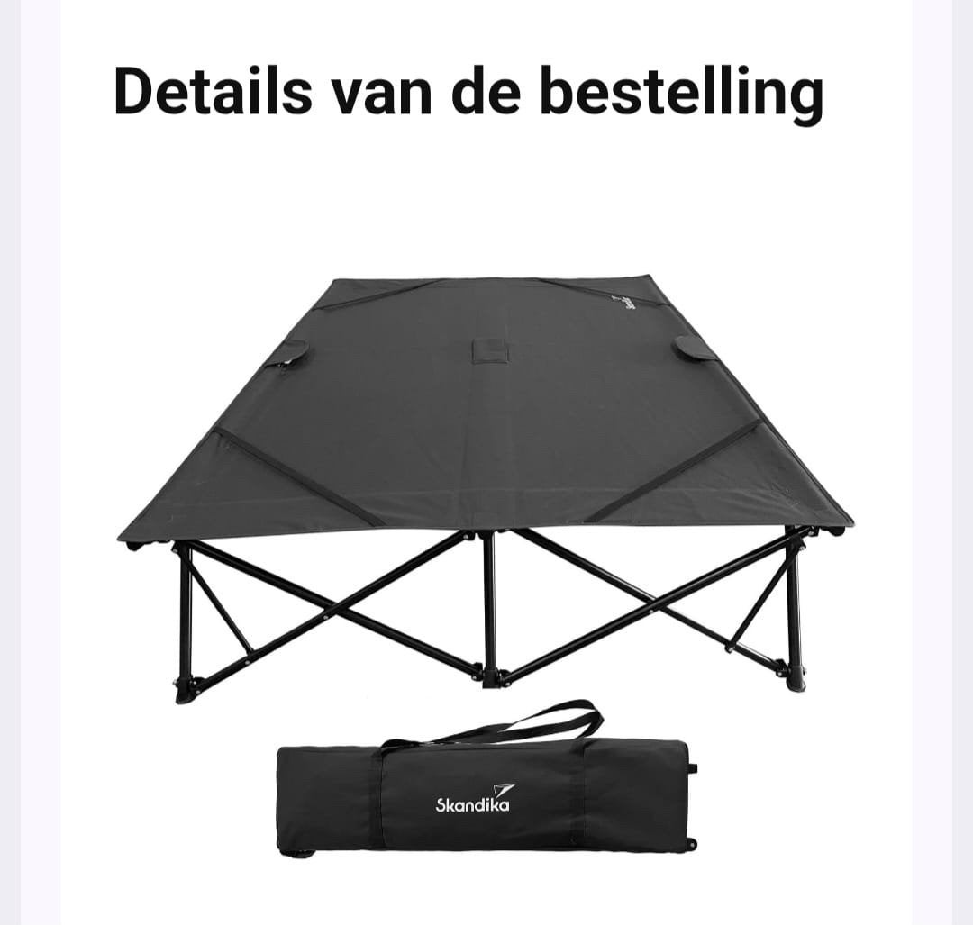 Lit camping pliable 2 personnes, Enlèvement ou Envoi, Comme neuf