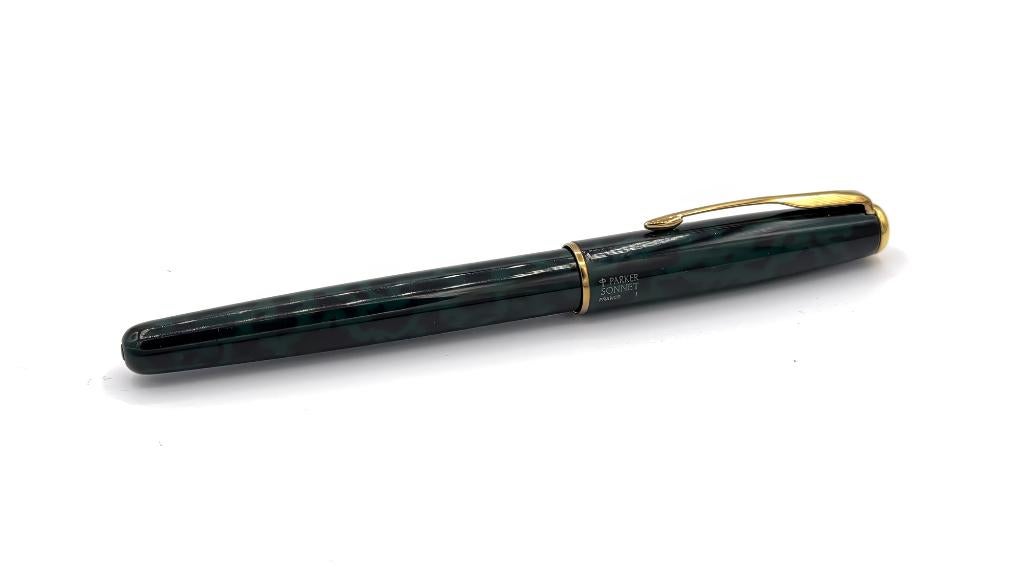 Parker Sonnet vulpen / Forest Green Laque / Vintage / 1994, Ophalen of Verzenden, Gebruikt, Vulpen, Parker
