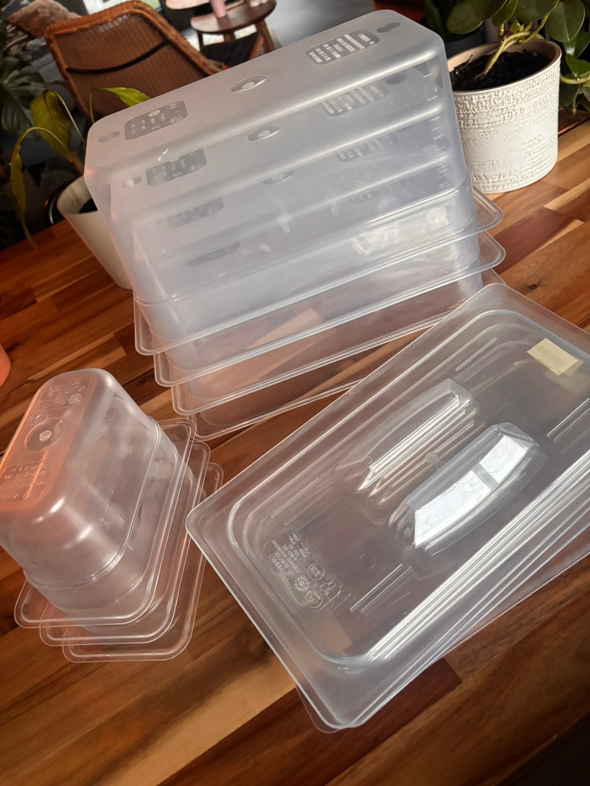 Bacs à salade Horeca - bacs GN transparents avec couvercles, Enlèvement, Neuf, sans emballage, Autres types