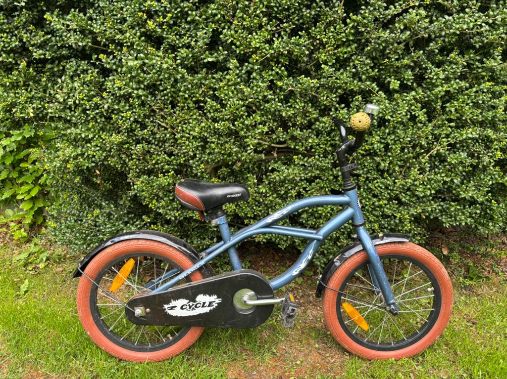 Blauwe cruiser volare 14inch - kinderfiets, Fietsen en Brommers, Ophalen, Gebruikt, Terugtraprem