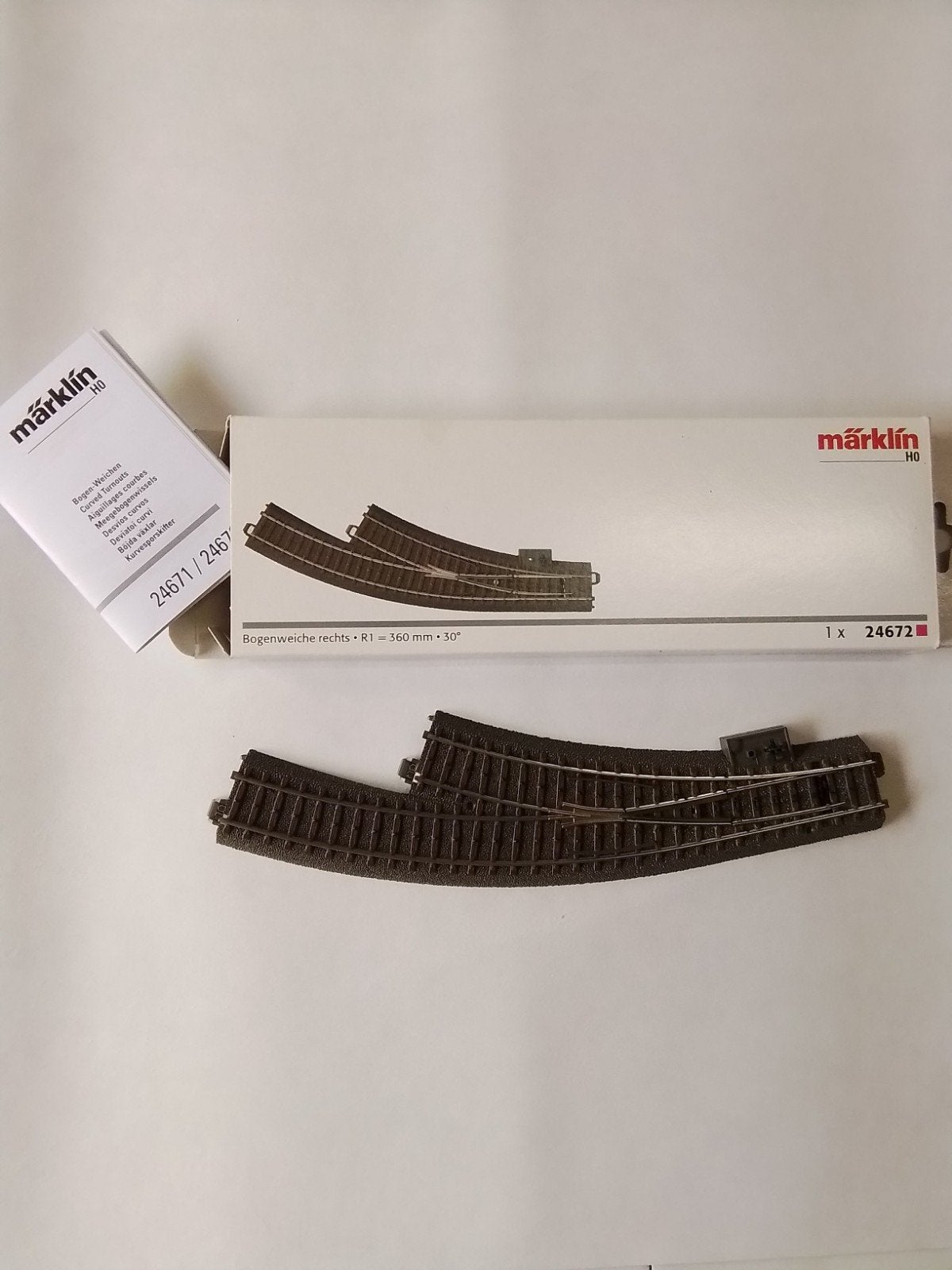 marklin 24672 aiguillage courbe droit R1 360MM, Enlèvement ou Envoi, Courant alternatif, Rails, Comme neuf