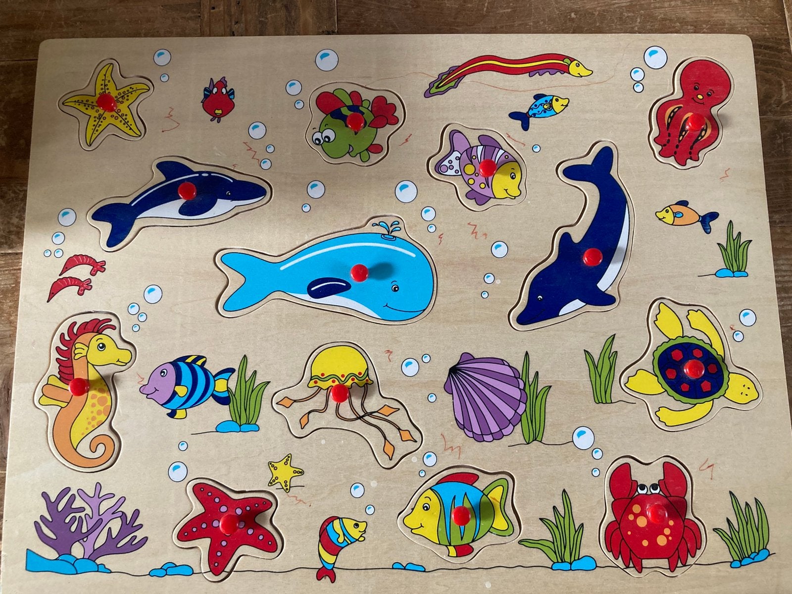 Puzzle en bois au fond de la mer, Enlèvement, 10 à 50 pièces, Utilisé, En bois