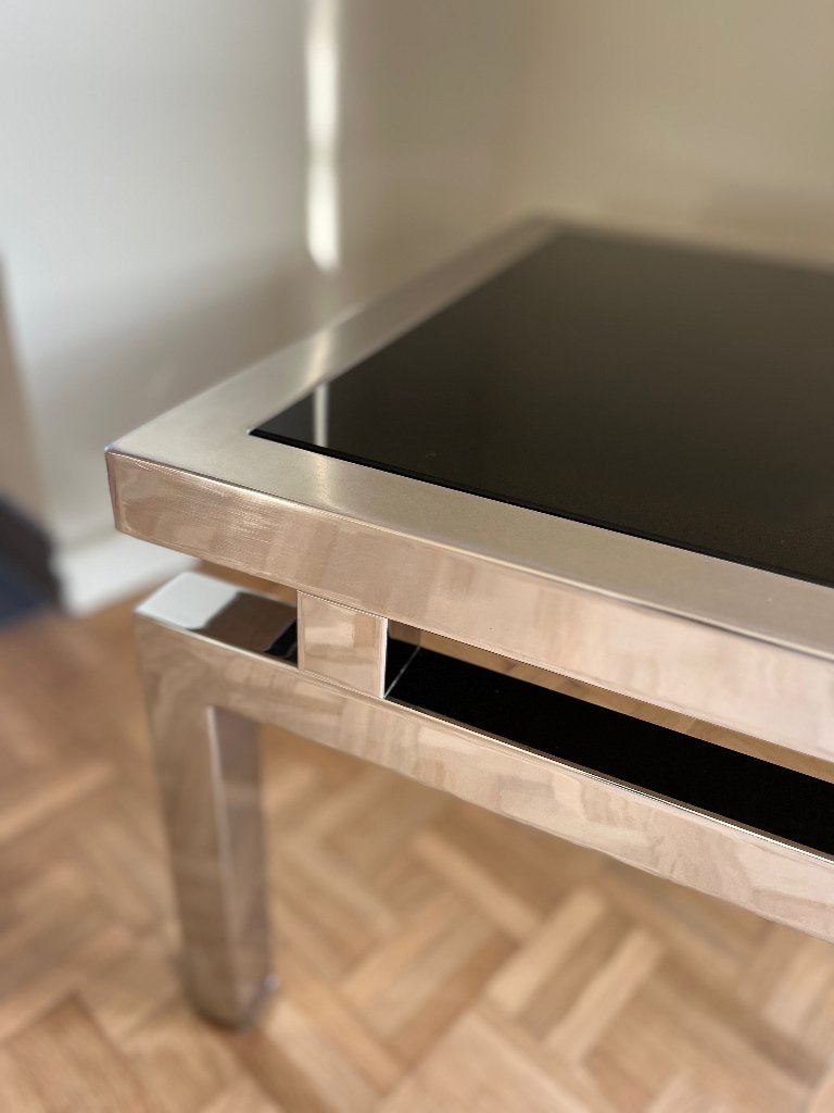 Vintage design bijzettafel side table chrome 60 70, Huis en Inrichting, Ophalen, Hout