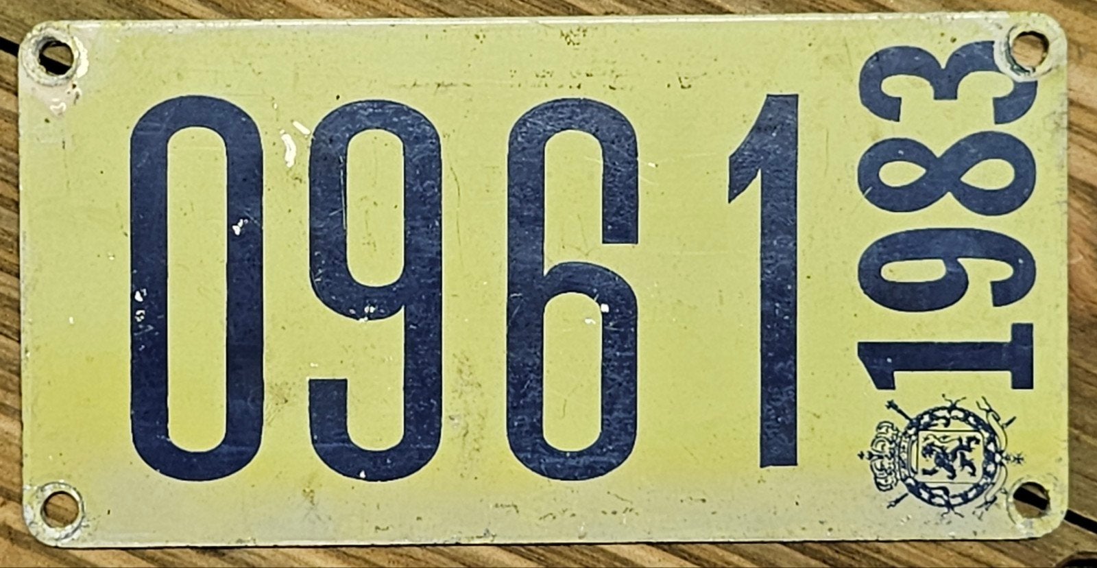 Plaque d'embranchement belge 1983 bateau 0961, Collections, Enlèvement ou Envoi