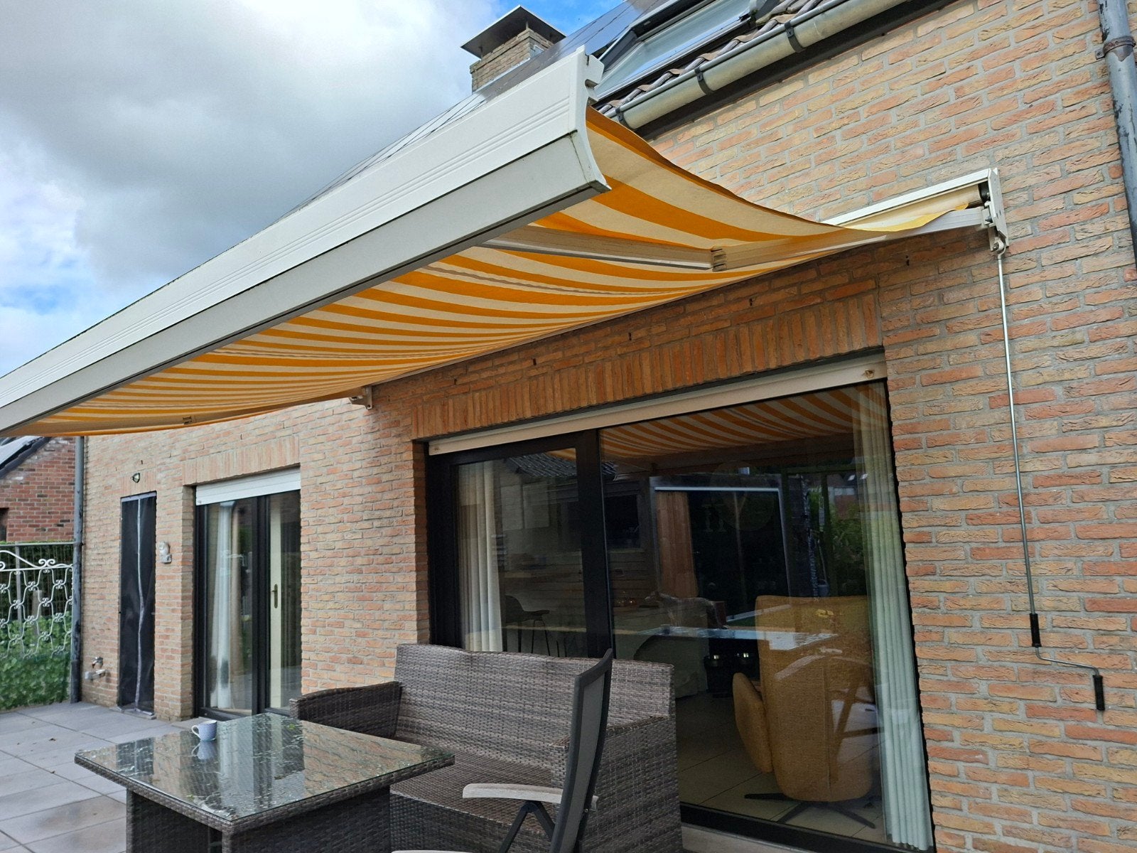 zonneluifel, Tuin en Terras, Ophalen, Gebruikt, Knikarmscherm