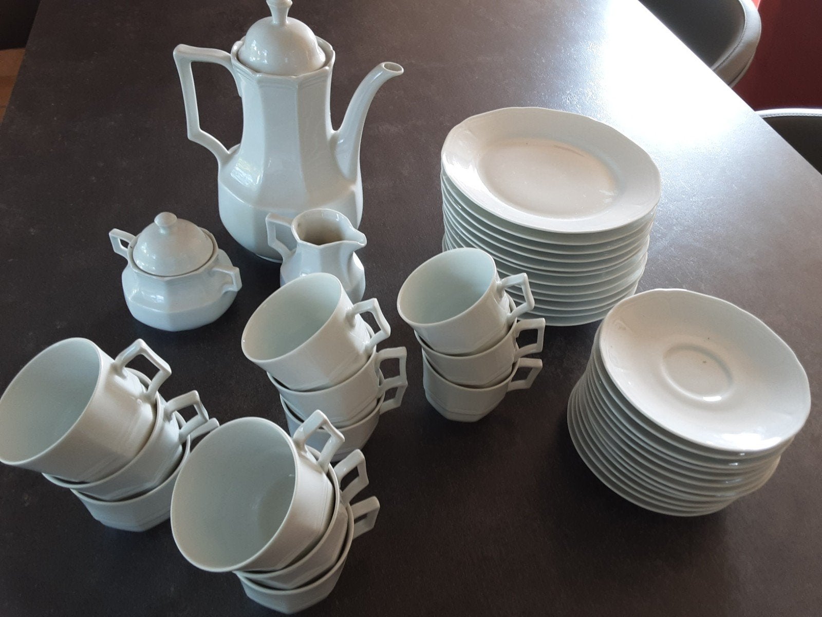 service à café, Maison & Meubles, Enlèvement, Comme neuf, Porcelaine, Service complet