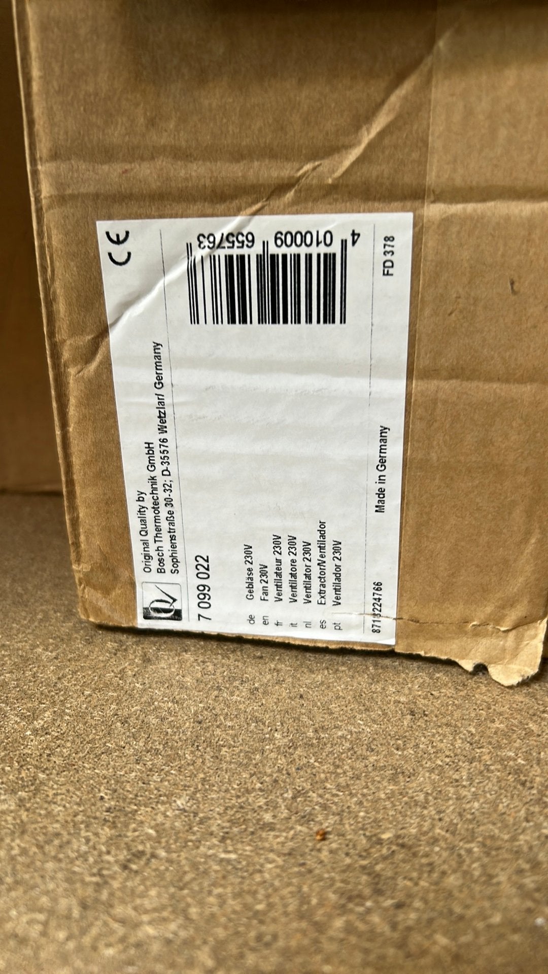 Bosch ventilator gasketel, Ophalen of Verzenden, Nieuw