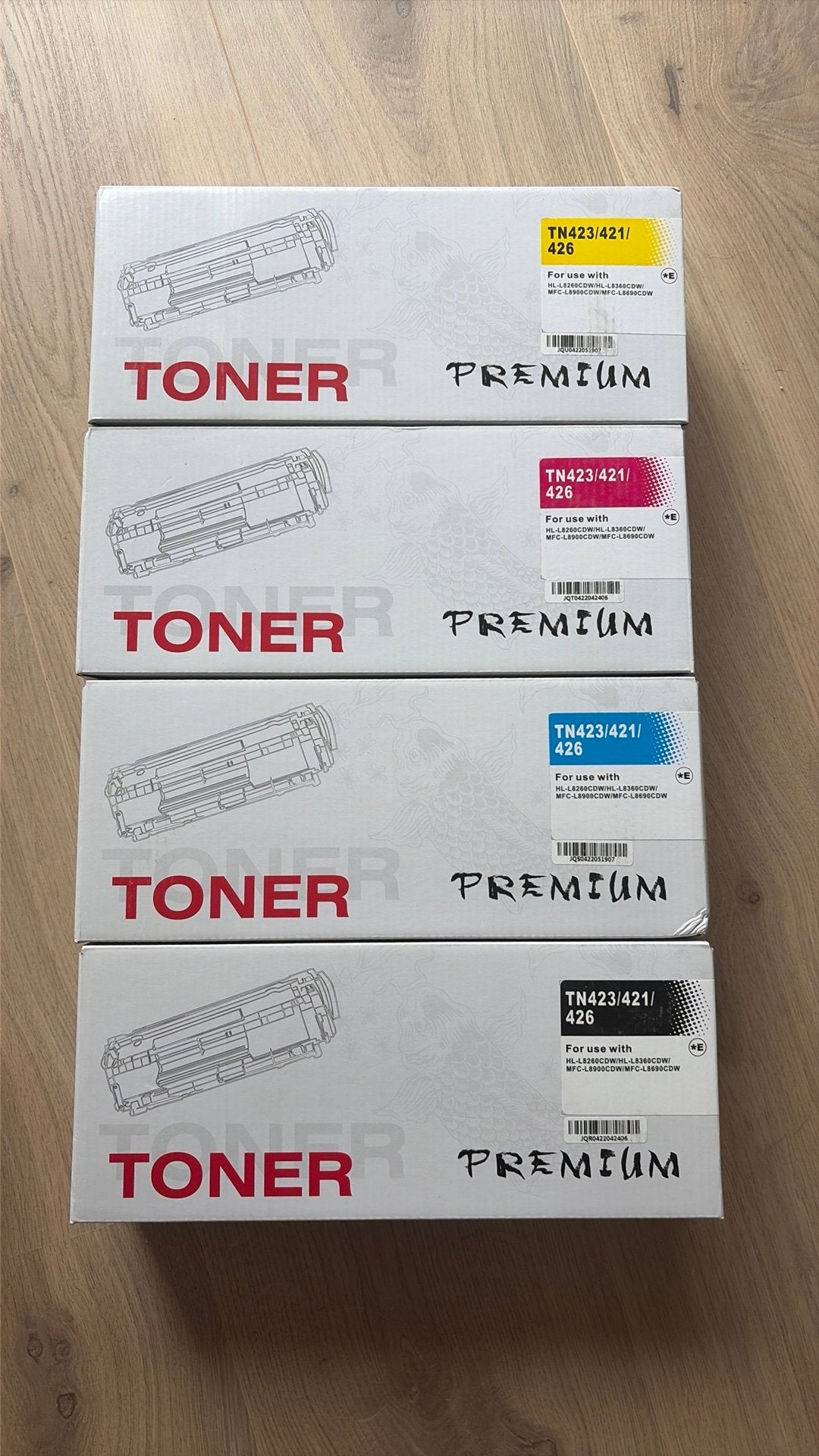 Complete set (4 stuks) Premium Toners TN423/421/426, Informatique & Logiciels, Enlèvement ou Envoi, Comme neuf, Toner