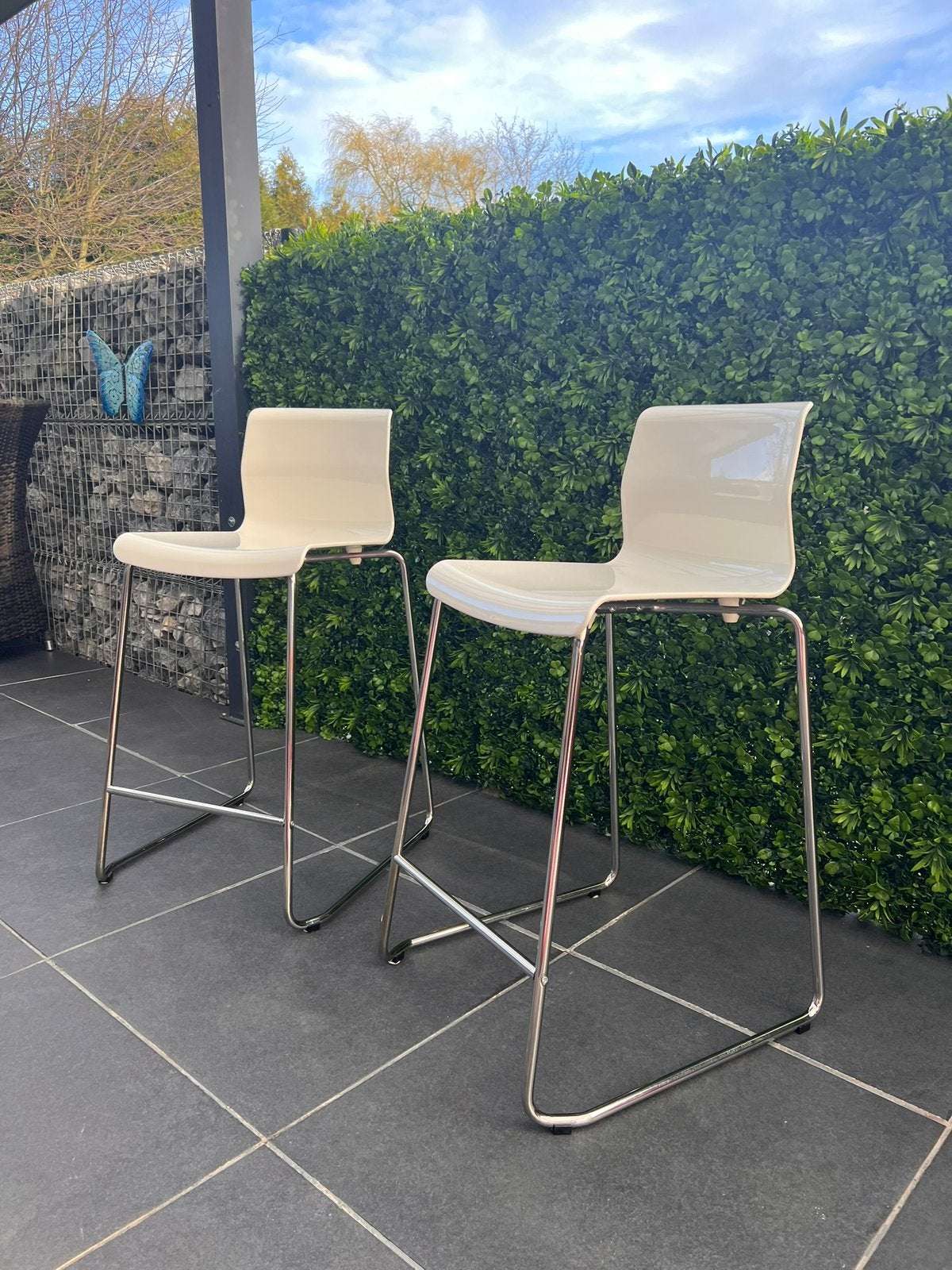 Barkruk Glenn Ikea 2 stuks, Avec repose-pieds, 2 tabourets, Comme neuf, Synthétique
