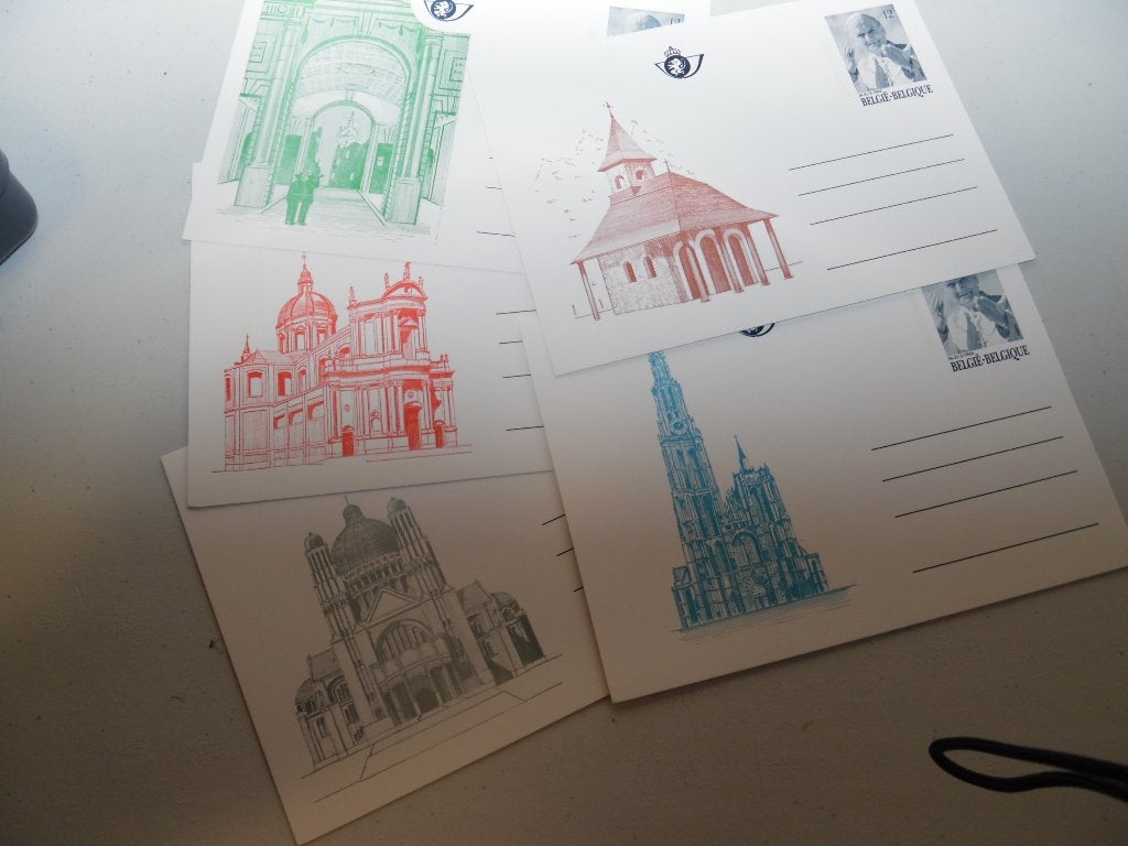 5 Briefkaarten  BK 34 tot 38 Bezoek Paus, Ophalen of Verzenden, Postfris