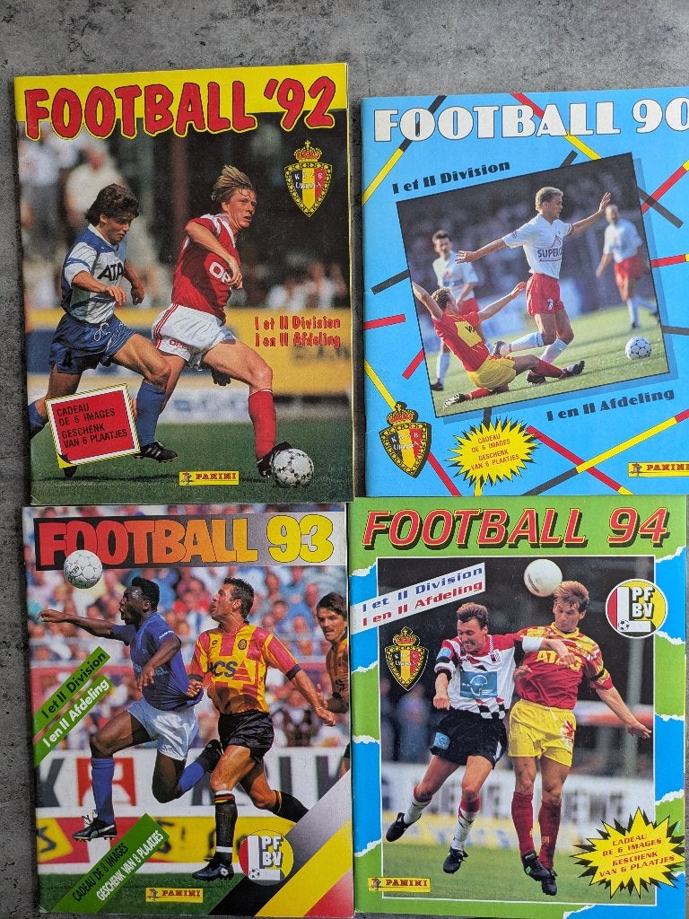 4 albums d'autocollants foot vides PANINI FOOTBALL 90-94, Envoi, Neuf, Autocollant
