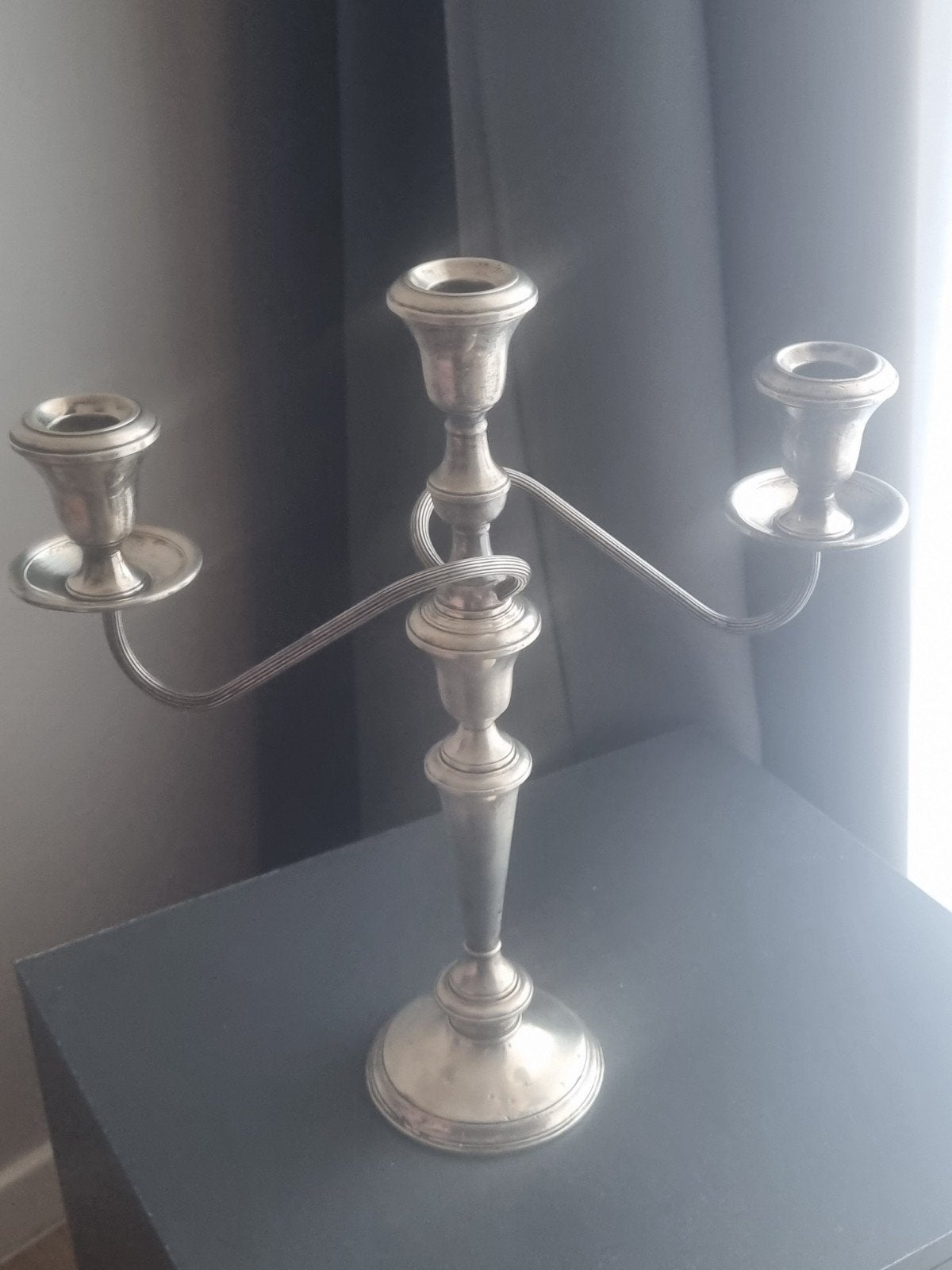 vintage zilver kandelaar, Antiek en Kunst, Ophalen, Zilver