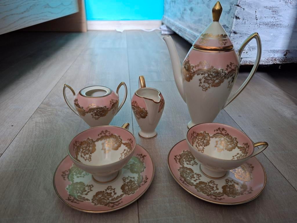 Service à café vintage Alka Bavaria "Rubin" - Porcelaine de, Antiek en Kunst