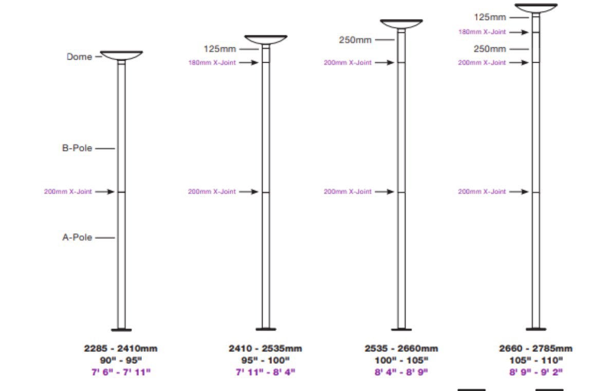 Barre pole dance X-pole XPERT Chrome 45mm + extension 50cm, Sports & Fitness, Danse, Comme neuf, Enlèvement