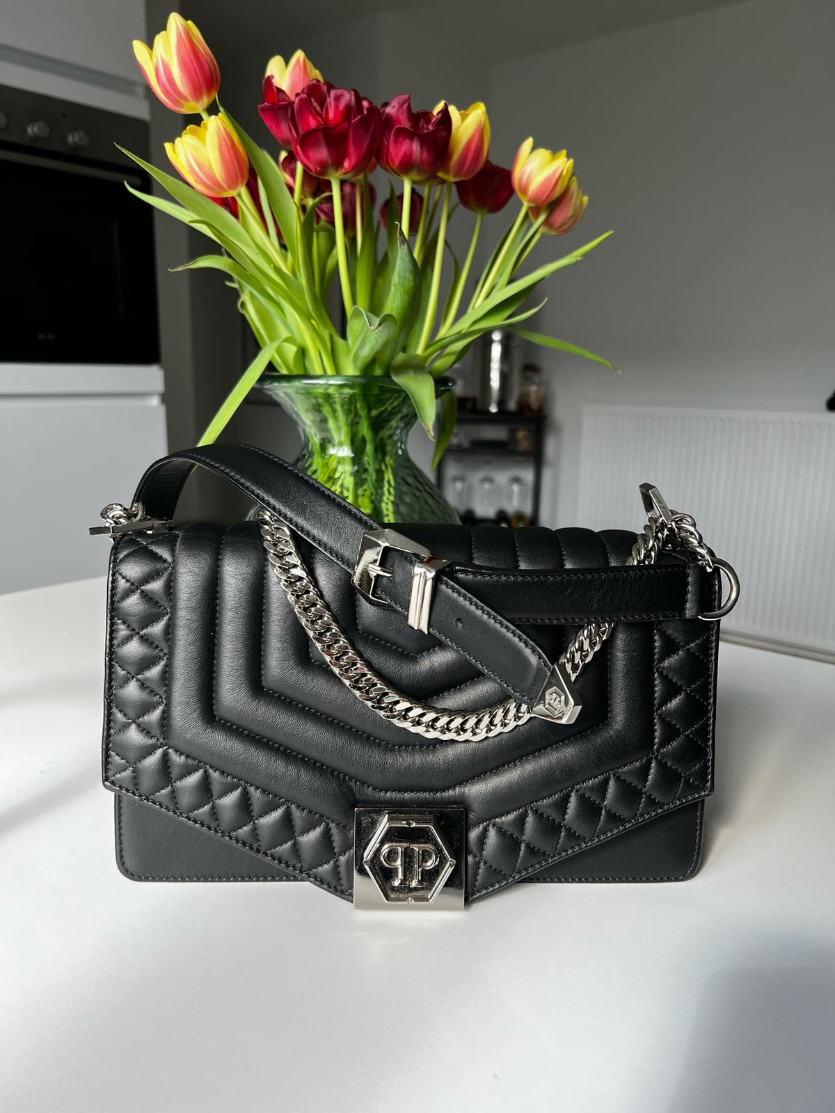Leather handbag Philipp Plein, Enlèvement ou Envoi, Comme neuf
