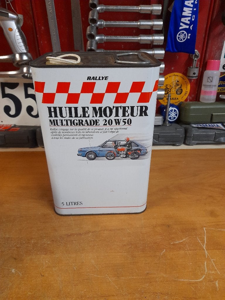 ancien bidon huile vide rallye multigrade 20w50 5 litres, Enlèvement ou Envoi, Utilisé, Autres types