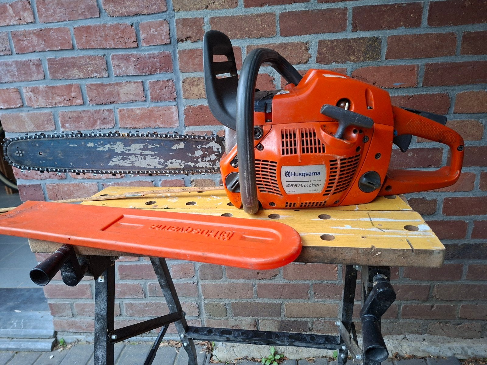 Husqvarna  benzine boomzaag 455 Rancher, Jardin & Terrasse, Outils à main, Enlèvement, Utilisé, Autres types, Husqvarna