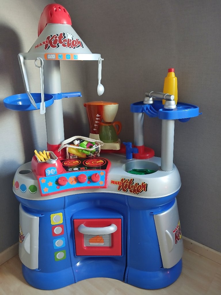 speelkeuken met toebehoren en koffiezet, Ophalen, Gebruikt, Kunststof, Speelkeuken