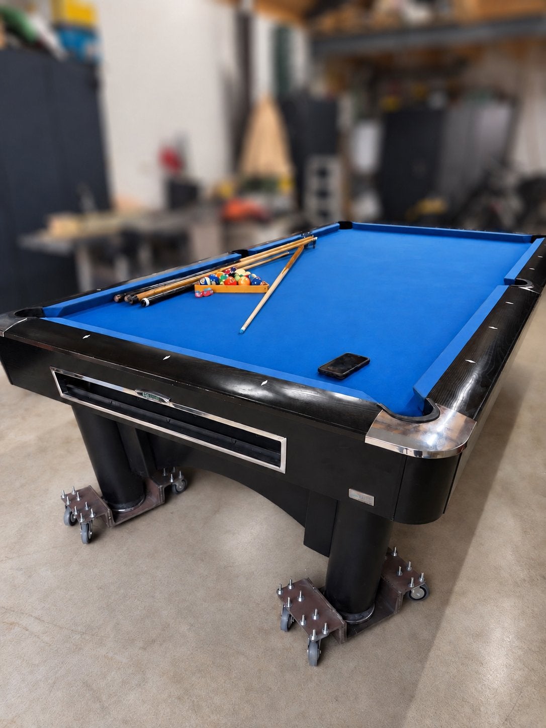 Sam K Steel 9FT Pooltafel, Sports & Fitness, Billards & Billards américains, Enlèvement, Comme neuf, Table de billard