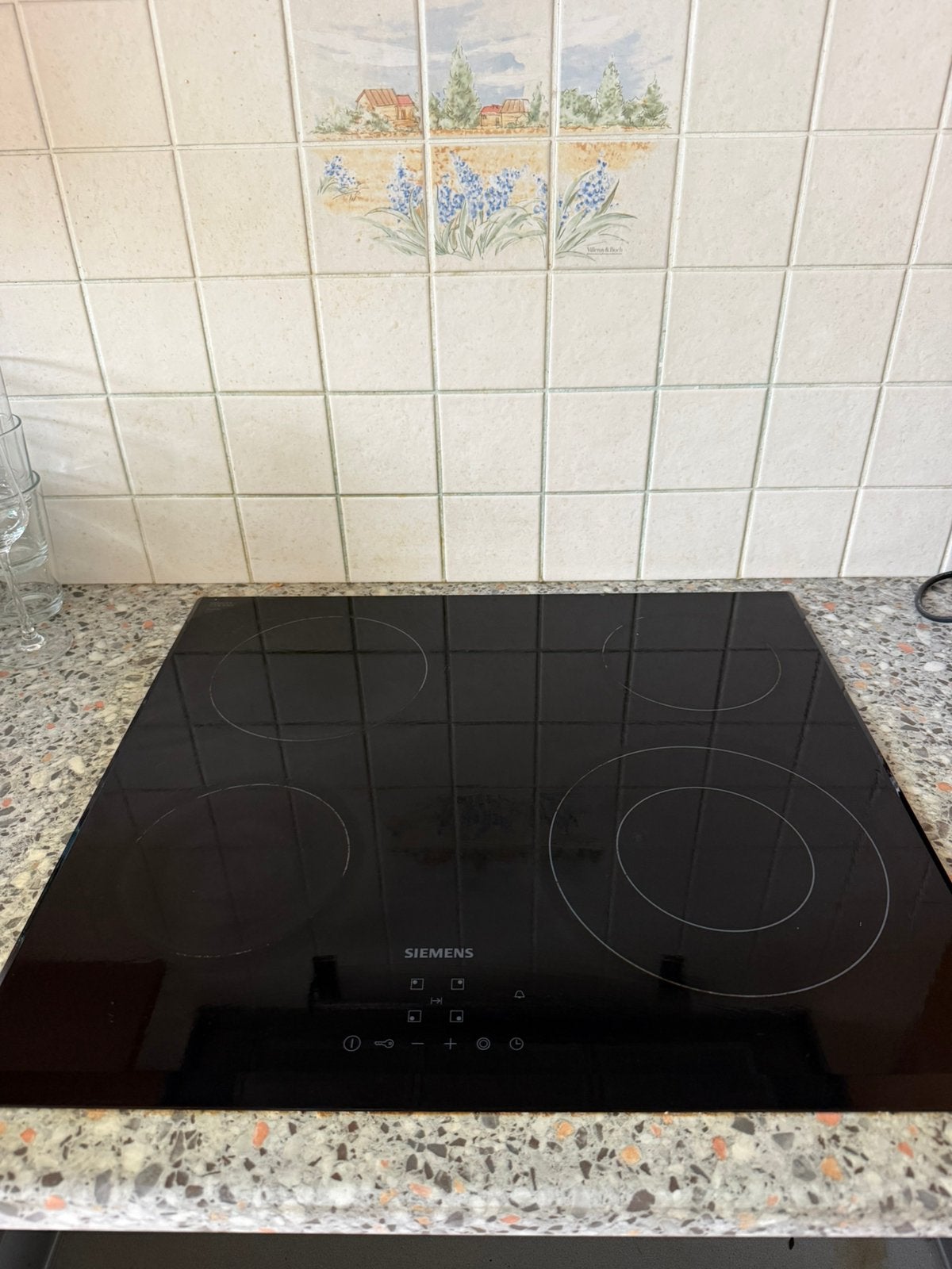 Keramische kookplaat, Siemens, 60cm, opbouw, Ophalen, Keramisch, 4 kookzones, Zo goed als nieuw