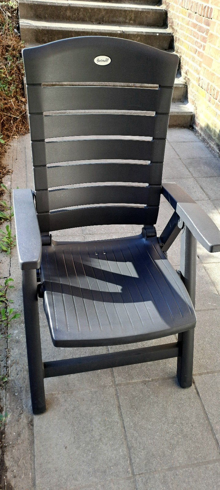 Chaise de jardin pliante gris hartmann de qualité a saisir↙️, Tuin en Terras, Tuinstoelen, Zo goed als nieuw, Plastic, Inklapbaar