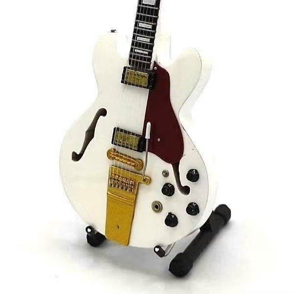 Miniatuur replica Gibson ES 355 gitaar - Alex Lifeson - Rush, Enlèvement ou Envoi, Neuf